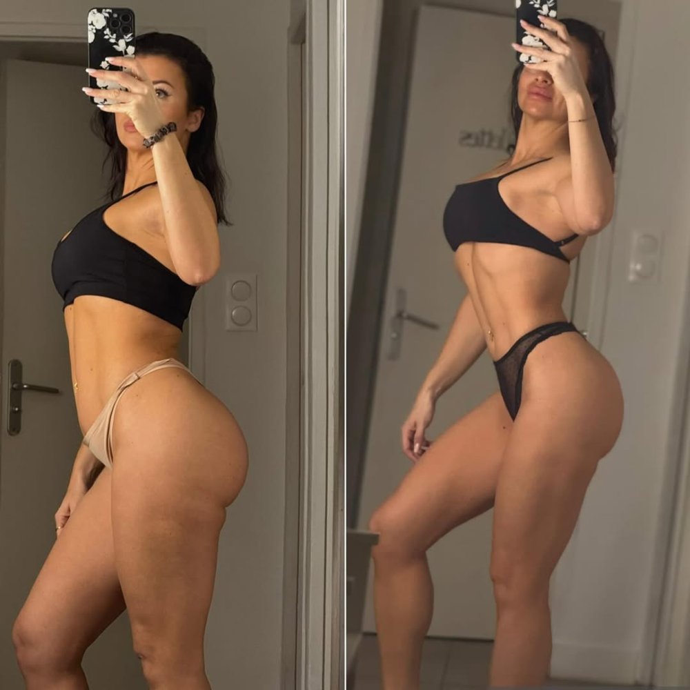 5 janvier VS aujourd’hui 💪🏽 4 semaines de mon programme Athlète BOMB (dispo sur mon app à 10€ ...jpg